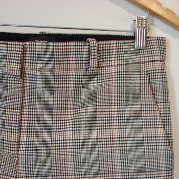 Theory Treeca 2 Glen Plaid Wool Pant Trousers Deco Portland Ankle Stretch  4 - Picture 8 of 16